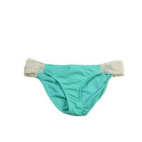Jessica Simpson cool mint green hipster lace side tab bikini bottom size small - Picture 3 of 6